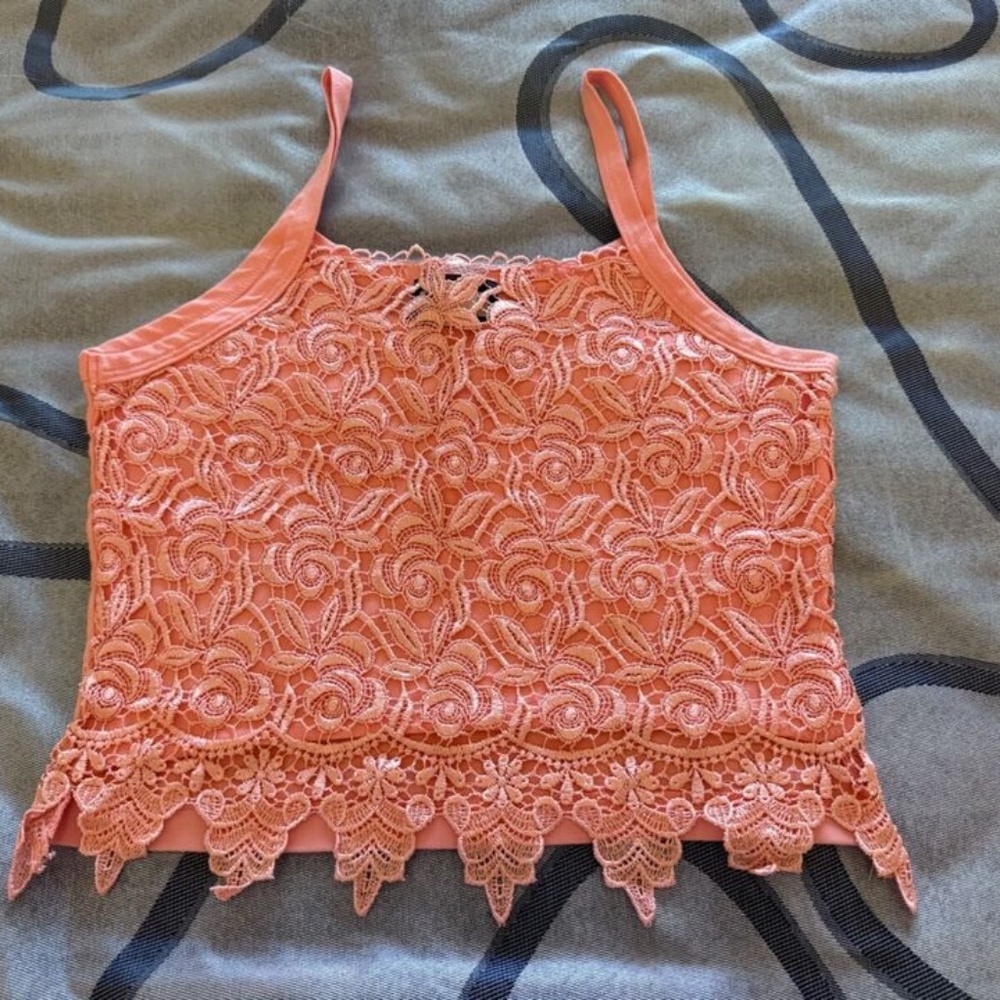 Crochet Lace Crop Top XL By Awesome Wear